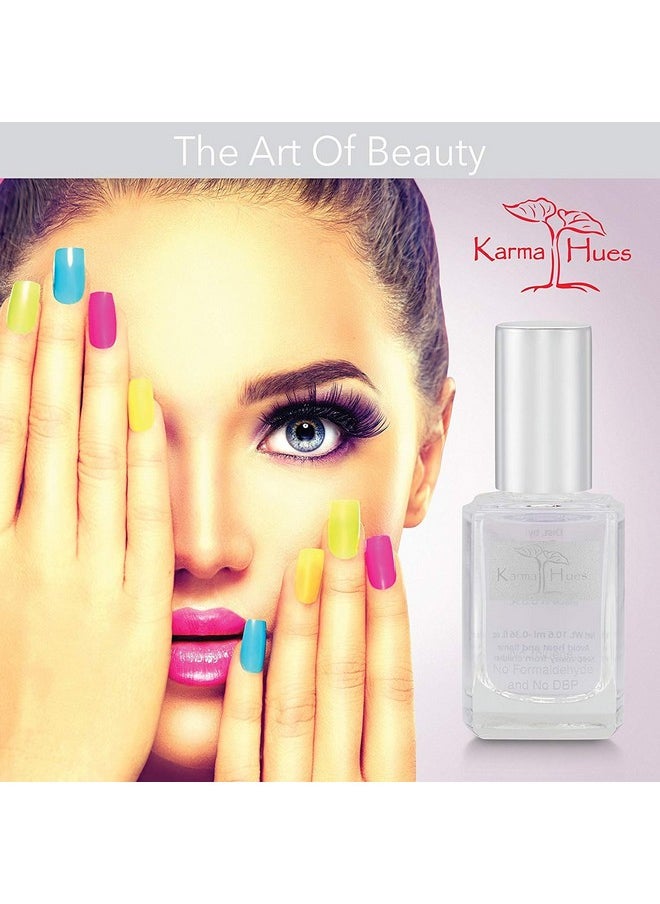 karma organic Base Coat and Top Coat 2 in 1 Nail Polish, Dip Powder & Polygel Base activator, Long Lasting Clear Nail Enamel, Nail Polish Strengthener - (0.43 FL oz)