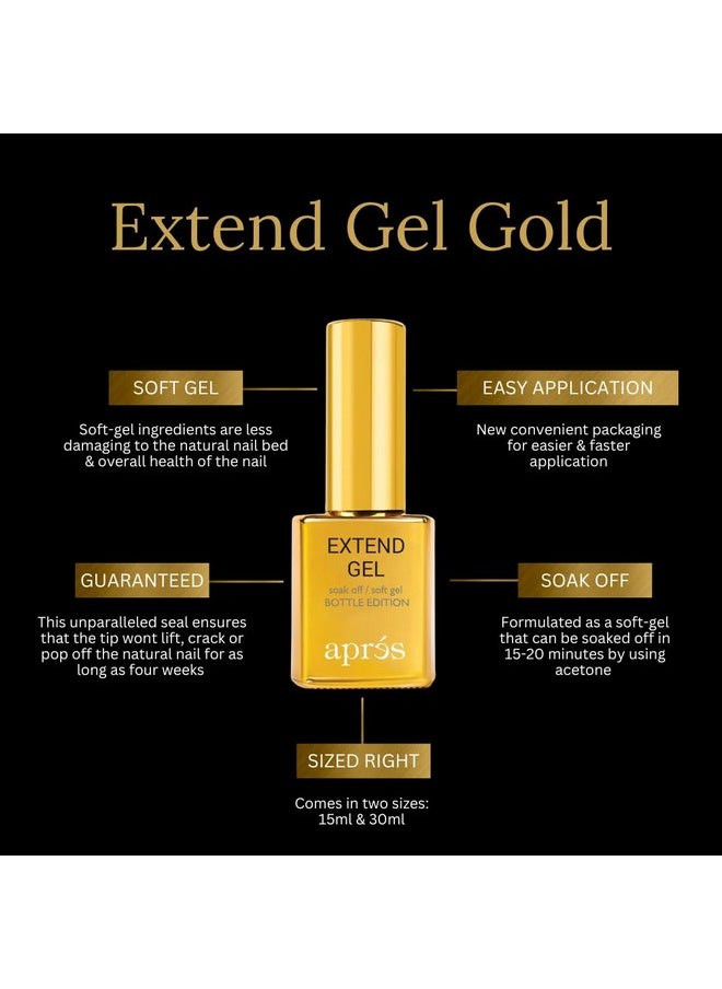 Aprés Extend Gel Gold Bottle Edition - Gel-X Tips Adhesive (15 ml)