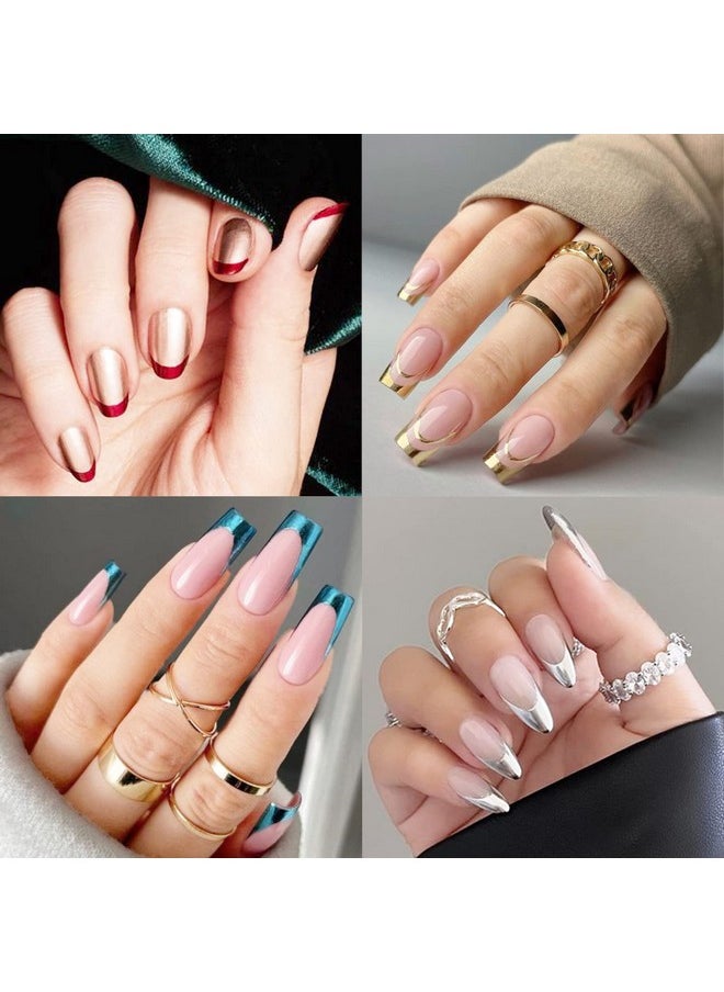 36 Sheets 1512 Pcs French Tip Nail Guides, Self-Adhesive French Smile Manicure Strip Stickers for Edge Auxiliary Black DIY Decoration Stencil Tools(Moon Shape Design)
