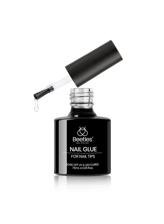 Beetles 9 in 1 Nail Glue Gel for Nail Tips and Clear Acrylic Nails Long Lasting, Curing Needed UV Extension Glue for Clear False Nail Tips and Clear Press on Nails, Nail Repair Treatment