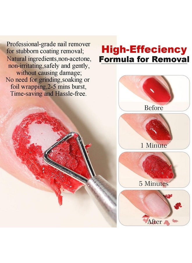 LOUINSTIC Gel Nail Polish Remover - Gel Polish Remover Kit with Cuticle Oil & Latex Tape & Colored Peel Off Manicure Tools, Gel Remover for Nails 2-5 Minutes, No Soaking,Wrapping