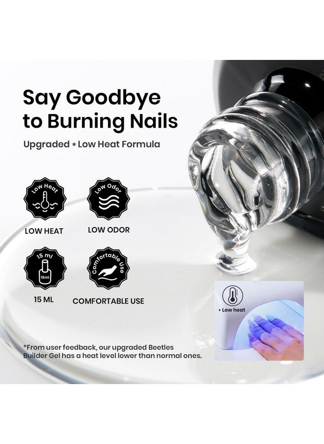 Beetles Builder Gel for Nails: 15ml Gel Polish Low Heat Clear 7 in 1 Builder Strengthener Gel with Detachable Liner Nail Brush for Structure Gel and Nails Art Design Valentines Day Gifts for Her