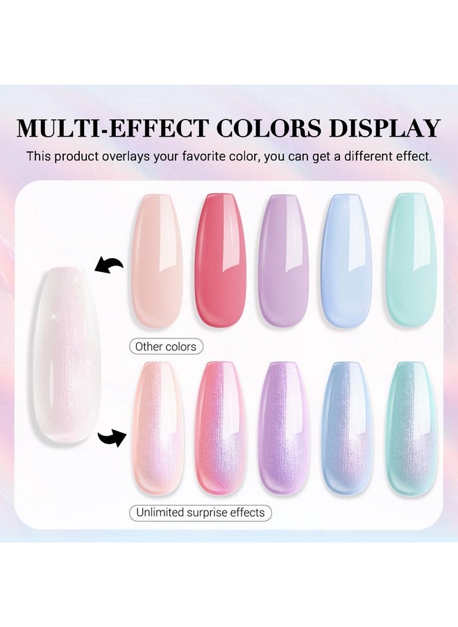 AZUREBEAUTY Vegan Shine White Nail Polish, Glitter Pearl White Quick Dry Complete Natural Super Lustrous Nail Enamel Polish,Professional for Nail Art DIY Manicure and Pedicure at Home