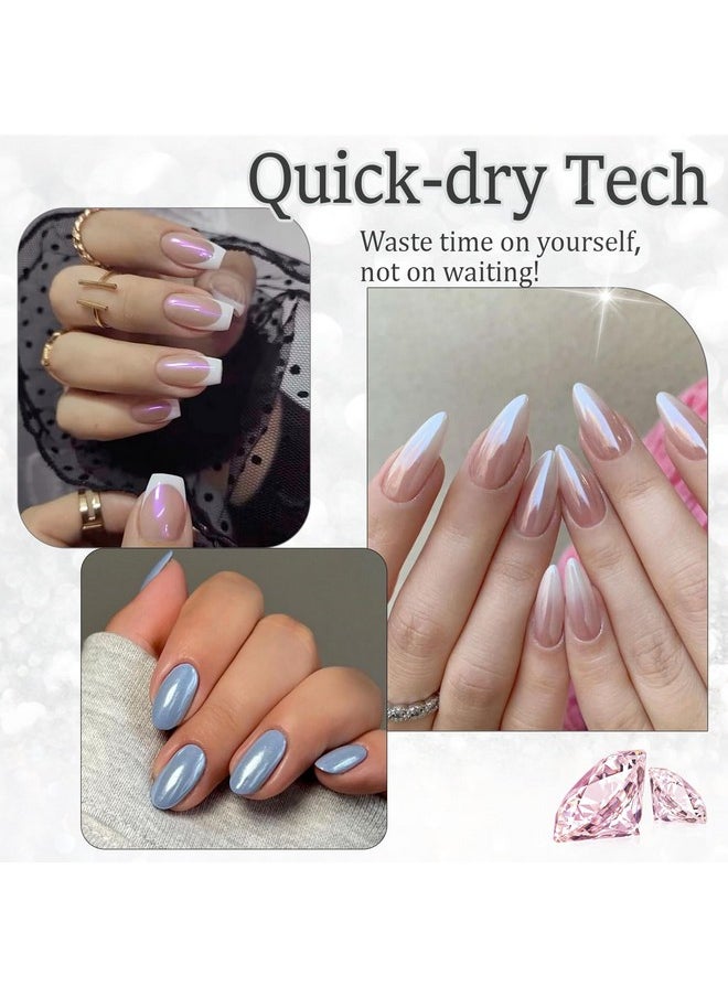 AZUREBEAUTY Vegan Shine White Nail Polish, Glitter Pearl White Quick Dry Complete Natural Super Lustrous Nail Enamel Polish,Professional for Nail Art DIY Manicure and Pedicure at Home