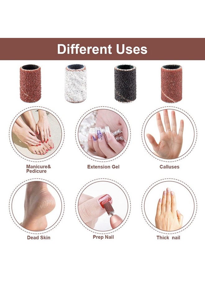 Rolybag Sanding Bands for Nail Drill 240 Pieces 3 Color Coarse Fine Grit Efile Sand Set 80#120#180#240#,2 Pieces 3/32 Inch Nail Drill Bits for Manicures and Pedicures