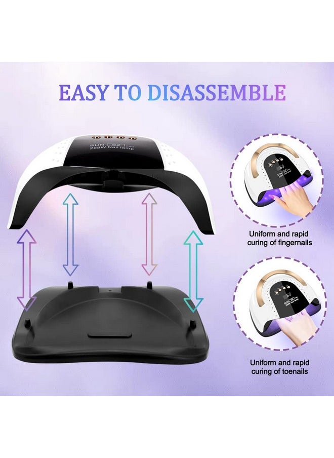 268W UV LED Nail Lamp, LKE Nail Dryer for Gel Polish, 4 Timers UV Nail Lamp Professional Nail Light, 57Pcs Lamp Beads and Automatic Sensor(White)