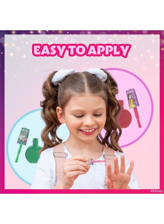 Townley Girl Disney Princess Belle 18 Piece Water-Based Nail Polish Set, Quick Dry and Peels-Off, Nail Paint Set for Girls, Perfect for Parties, Sleepovers and Makeovers, Ages 3