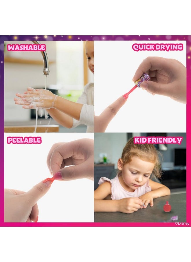 Townley Girl Disney Princess Belle 18 Piece Water-Based Nail Polish Set, Quick Dry and Peels-Off, Nail Paint Set for Girls, Perfect for Parties, Sleepovers and Makeovers, Ages 3