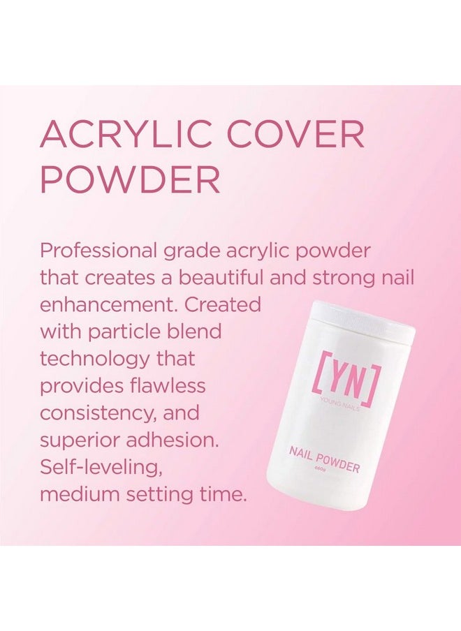 Young Nails Acrylic Cover Powder - Self-Leveling Acrylic Nail Powder, Clear Nude Pink White Acrylic Powder for Nail Extenstion, Professional Grade, Superior Adhesion, Color - Flamingo, 45g