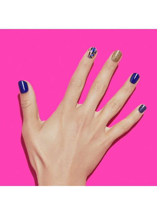 Dashing Diva Gloss Nail Strips - Blue Vixon | UV Free, Chip Resistant, Long Lasting Gel Nail Stickers | Contains 32 Nail Wraps, 1 Prep Pad, 1 Nail File