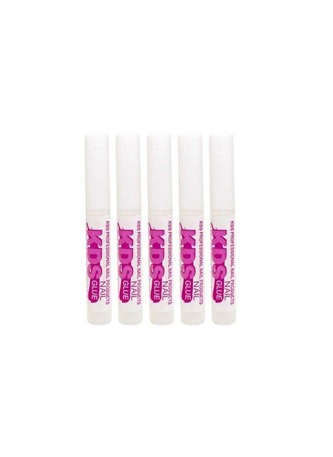 5 pcs KDS Nail Tip Glue - Adhesive Super Bond for Acrylic Nails Tips - 0.07 oz for Each Glue