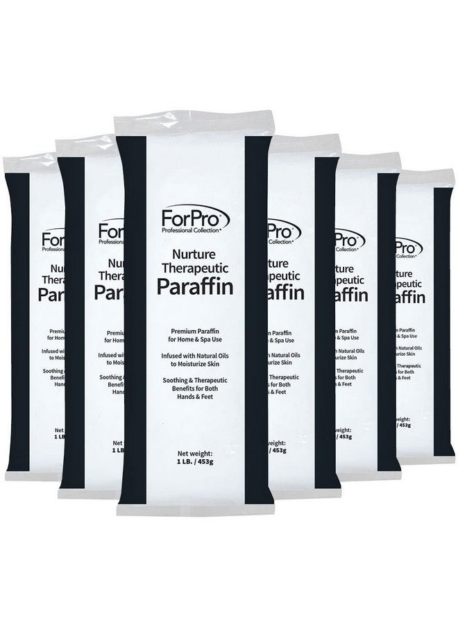 ForPro Professional Collection Nurture Paraffin Wax Refill, Fragrance Free, Six 1-Pound Paraffin Blocks, Non-Greasy, Moisturizing for Soft & Healthy Skin, Unscented, 6 Lbs