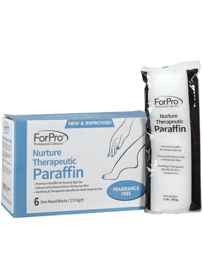 ForPro Professional Collection Nurture Paraffin Wax Refill, Fragrance Free, Six 1-Pound Paraffin Blocks, Non-Greasy, Moisturizing for Soft & Healthy Skin, Unscented, 6 Lbs