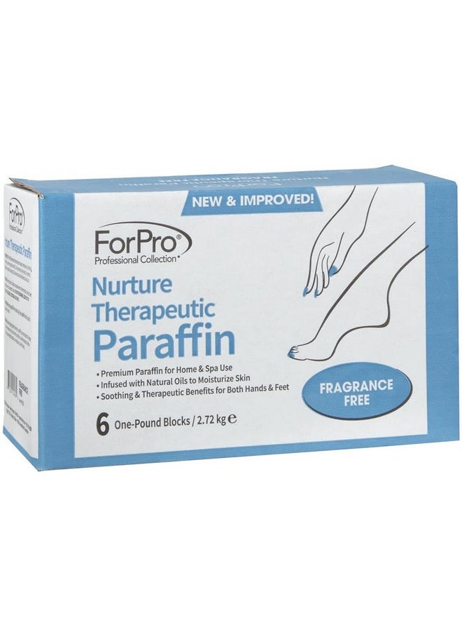 ForPro Professional Collection Nurture Paraffin Wax Refill, Fragrance Free, Six 1-Pound Paraffin Blocks, Non-Greasy, Moisturizing for Soft & Healthy Skin, Unscented, 6 Lbs