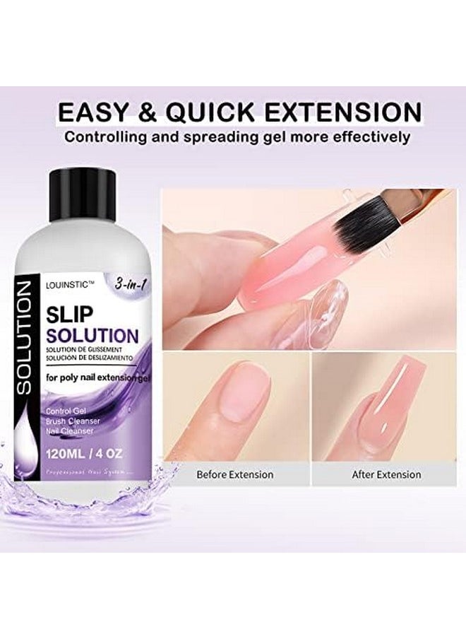 LOUINSTIC Polygel Slip Solution - 4oz Slip Solution for Polygel Nails Anti-stick Gel Solution for Poly Gel Nail Kit