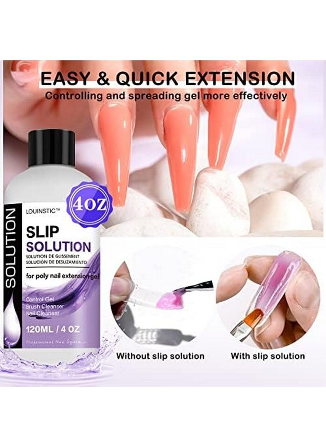 LOUINSTIC Polygel Slip Solution - 4oz Slip Solution for Polygel Nails Anti-stick Gel Solution for Poly Gel Nail Kit