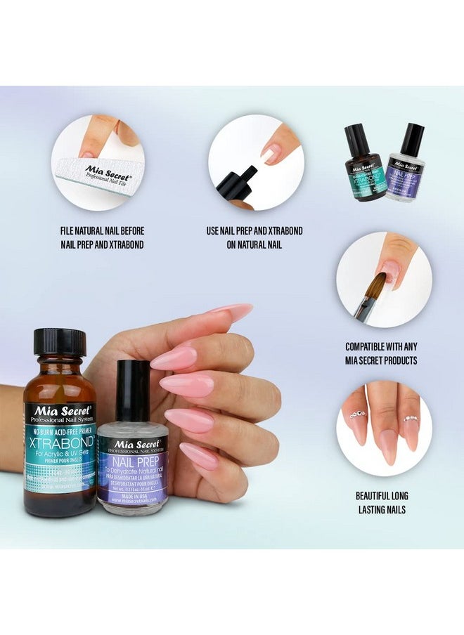 Mia Secret Professional Nail Prep pH Balance Dehydrator & XtraBond Acid-Free Primer 0.5 oz +
