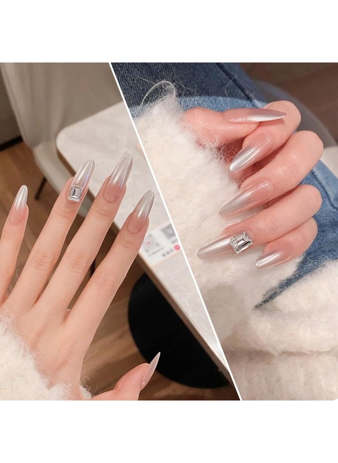 Artdone Chrome Nail Powder Magic White Pearl Kit Mirror Effect Silver Metallic Holographic Dip Nail Powder For Resin Craft & Nail Art Decoration Iridescent Aurora Mermaid Pigment
