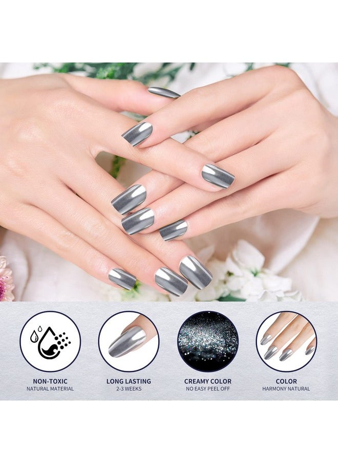 Artdone Chrome Nail Powder Magic White Pearl Kit Mirror Effect Silver Metallic Holographic Dip Nail Powder For Resin Craft & Nail Art Decoration Iridescent Aurora Mermaid Pigment