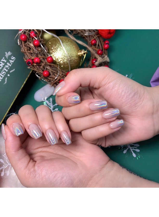 Artdone Chrome Nail Powder Magic White Pearl Kit Mirror Effect Silver Metallic Holographic Dip Nail Powder For Resin Craft & Nail Art Decoration Iridescent Aurora Mermaid Pigment