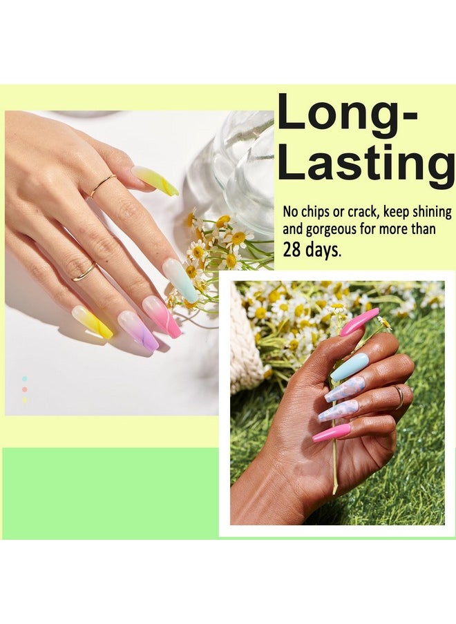 AZUREBEAUTY 170Pcs Dip Nails Powder Starter Kit, 36 Spring Summer Blue Yellow Pink Neon Color Dipping Powder Nail Kit with Essential Dip Liquid Set for French Nail Art Manicure Salon DIY Home