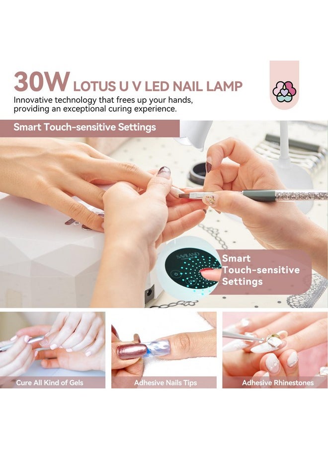SAVILAND Intellisense Nail Lamp-30W Gel X Lamp Mini Cordless Nail Lamp for Gel Nail Polish, Rechargeable LED Flash Cure Lamp Gel Nails Quick Drying Goosenecks U V Lamp for Nail Salon Home DIY Manicure