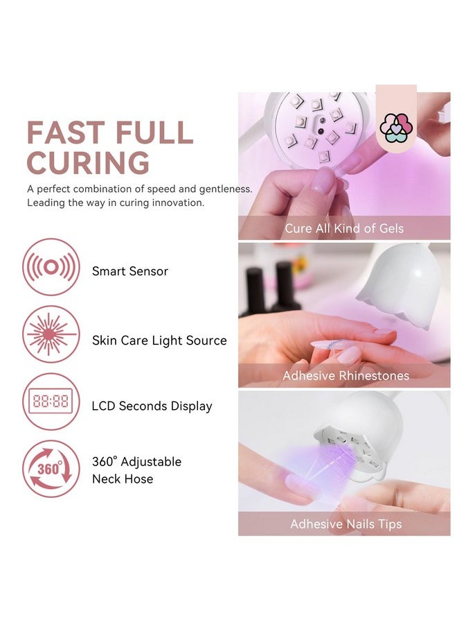 SAVILAND Intellisense Nail Lamp-30W Gel X Lamp Mini Cordless Nail Lamp for Gel Nail Polish, Rechargeable LED Flash Cure Lamp Gel Nails Quick Drying Goosenecks U V Lamp for Nail Salon Home DIY Manicure