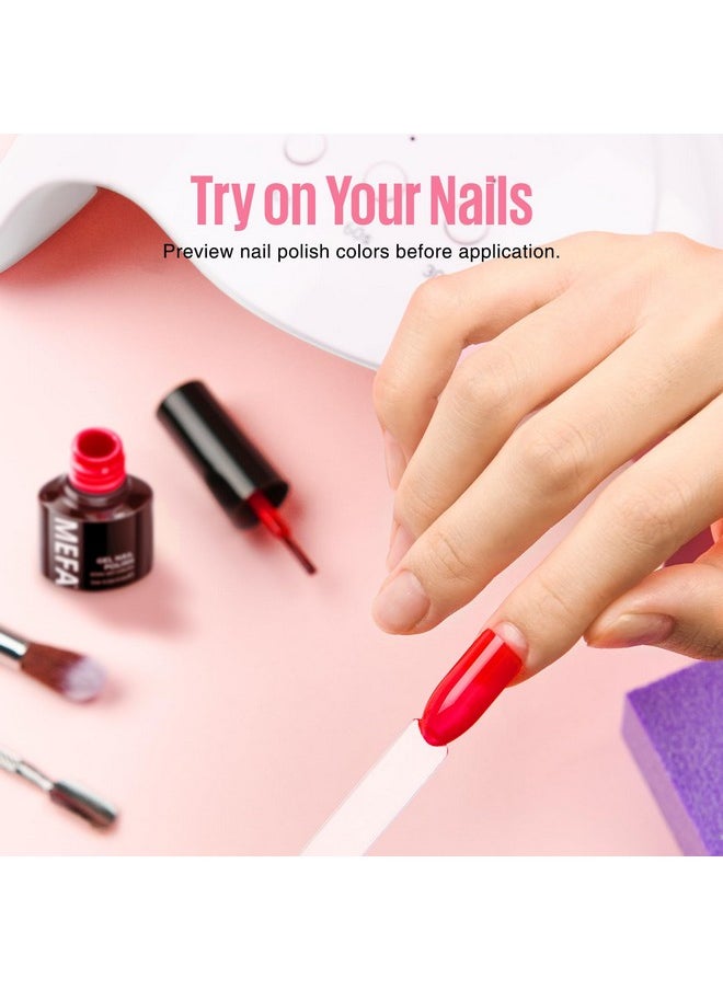 MEFA 100 Pcs Clear Nail Swatch Sticks with Ring and Numbered Tips, False Nail Sample Sticks for Nail Art Polish Color Practice Fan-Shaped Display