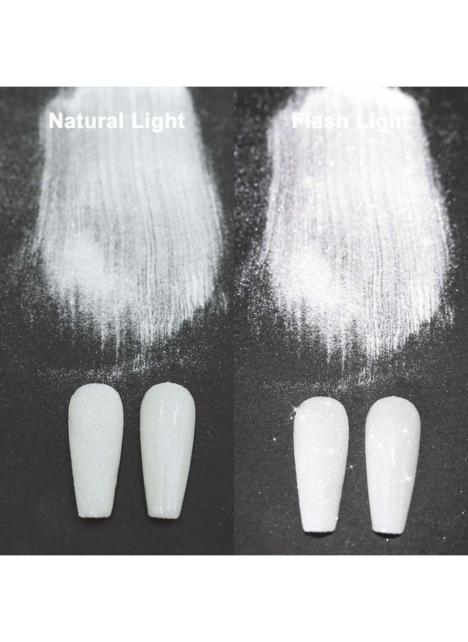 Laza 1.5g/0.05oz Diamond Nail Glitter Reflective Glitter Rhinestones Diamond Dust Pixie Crystals for Nails Holographic Nail Powder Glitter Decorations for Nail Art Tips Manicure - Sparkle White