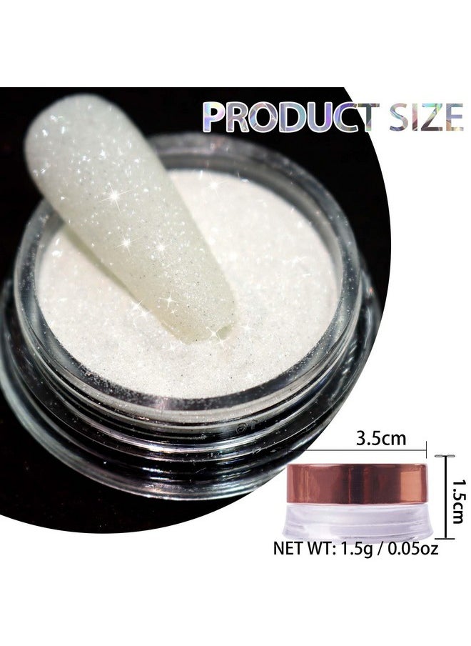 Laza 1.5g/0.05oz Diamond Nail Glitter Reflective Glitter Rhinestones Diamond Dust Pixie Crystals for Nails Holographic Nail Powder Glitter Decorations for Nail Art Tips Manicure - Sparkle White