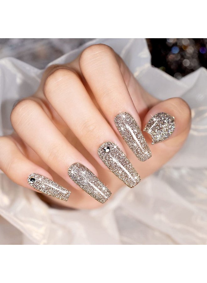 RARJSM Reflective Glitter Gel Polish,Flash Dimond Nude Brown Nail Polish Winter Colors Sparkly Shiny Nail Art UV LED Curing Need Nail Gel for Manicure DIY and Salon 7.5ML