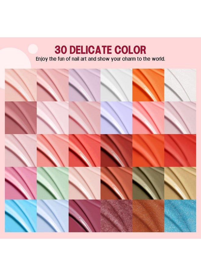 SAVILAND Jelly Gel Nail Polish Set, 30 Colors Translucent Nude Pink Transparent Nail Polish Set with 180 Sheer/Matte/Glossy Effects for Nail Salon DIY Home Christmas Holiday Gift Set