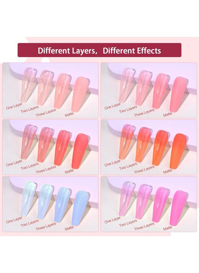 SAVILAND Jelly Gel Nail Polish Set, 30 Colors Translucent Nude Pink Transparent Nail Polish Set with 180 Sheer/Matte/Glossy Effects for Nail Salon DIY Home Christmas Holiday Gift Set