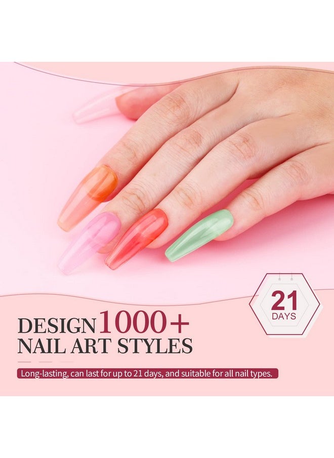SAVILAND Jelly Gel Nail Polish Set, 30 Colors Translucent Nude Pink Transparent Nail Polish Set with 180 Sheer/Matte/Glossy Effects for Nail Salon DIY Home Christmas Holiday Gift Set
