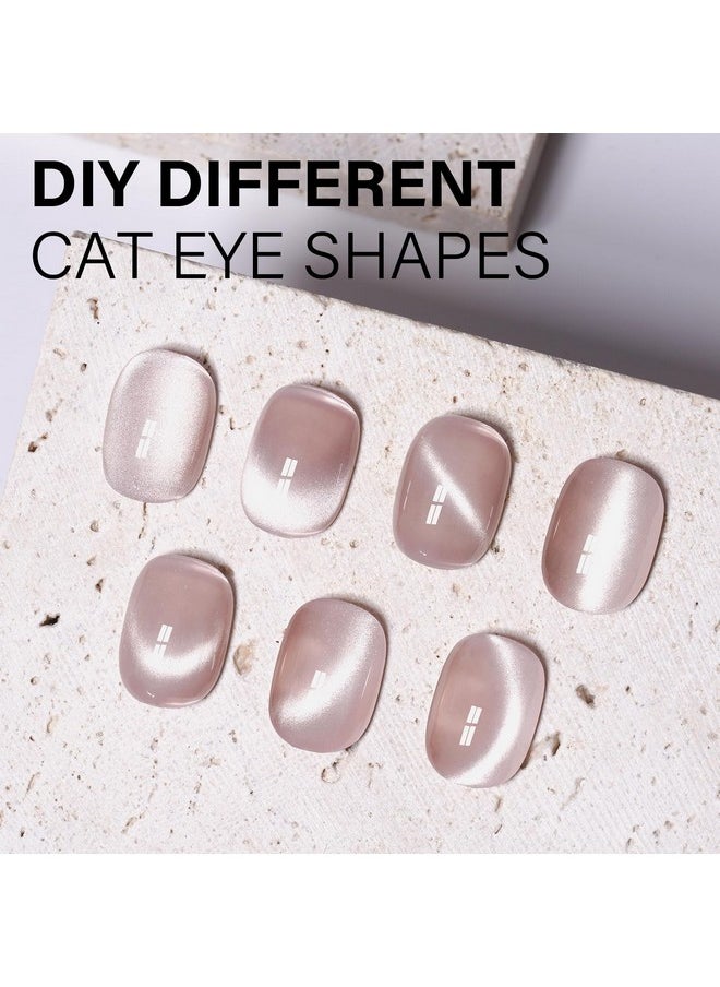 AILLSA Cat Eye Gel Nail Polish Nude Glitter Crystal Gel Polish with Magnet, Glass Sparkle Gel Nail Polish Reflective Shimmer Translucent Jelly Color U V Gel Salon DIY at Home 0.5 OZ GF26