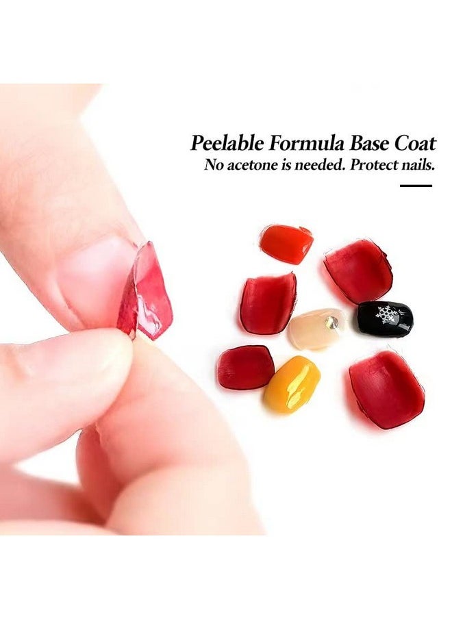 FZANEST Peel Off Gel Base Coat For Gel Nail Polish,15ml UV LED Light Peelabel Base Gel Polish Non Toxic Vegan Cruelty Free