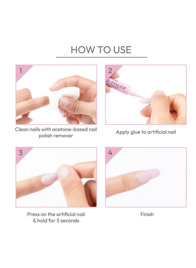 Goldfinger Professional Nail Glue, Super Strong, Fast-Drying, Long-Lasting, Easy Application, Perfect for Acrylic & Press-On Nails, Quick Nail Repair, Nail Care & Enhancements (Pack of 5)