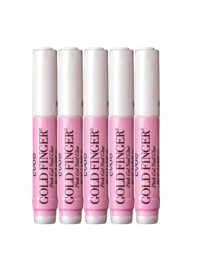 Goldfinger Professional Nail Glue, Super Strong, Fast-Drying, Long-Lasting, Easy Application, Perfect for Acrylic & Press-On Nails, Quick Nail Repair, Nail Care & Enhancements (Pack of 5)