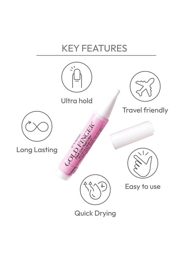 Goldfinger Professional Nail Glue, Super Strong, Fast-Drying, Long-Lasting, Easy Application, Perfect for Acrylic & Press-On Nails, Quick Nail Repair, Nail Care & Enhancements (Pack of 5)