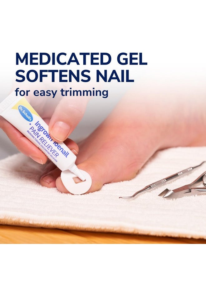 Dr. Scholl's INGROWN TOENAIL PAIN RELIEVER & TRIMMING KIT, 0.3 oz // Only OTC Treatment Proven to Relieve Ingrown Toenail Pain - Includes Medicated Gel + Foam Rings + Bandages + Clipper & Pusher Tools