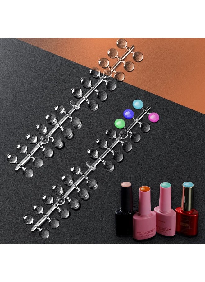 JASSINS 120pcs Color Display Tips for Nail, Clear Nail Art Display Chart Nail Polish Display Tips, Nail Swatches Training Practicing Sticks with Adhesive Sticker