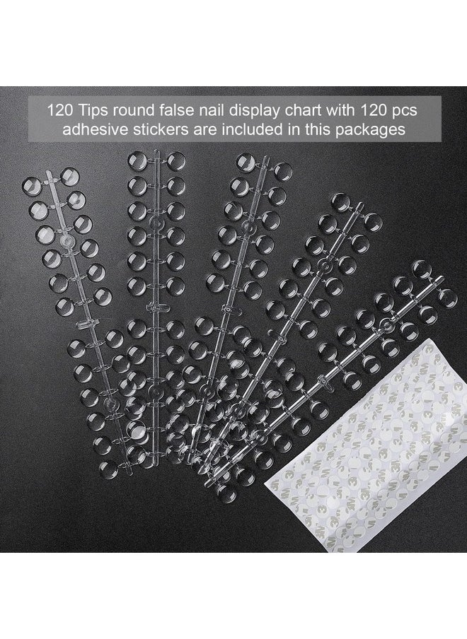 JASSINS 120pcs Color Display Tips for Nail, Clear Nail Art Display Chart Nail Polish Display Tips, Nail Swatches Training Practicing Sticks with Adhesive Sticker