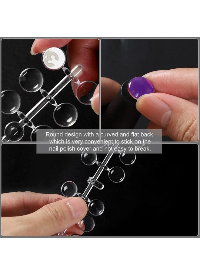 JASSINS 120pcs Color Display Tips for Nail, Clear Nail Art Display Chart Nail Polish Display Tips, Nail Swatches Training Practicing Sticks with Adhesive Sticker