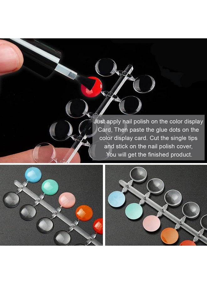 JASSINS 120pcs Color Display Tips for Nail, Clear Nail Art Display Chart Nail Polish Display Tips, Nail Swatches Training Practicing Sticks with Adhesive Sticker