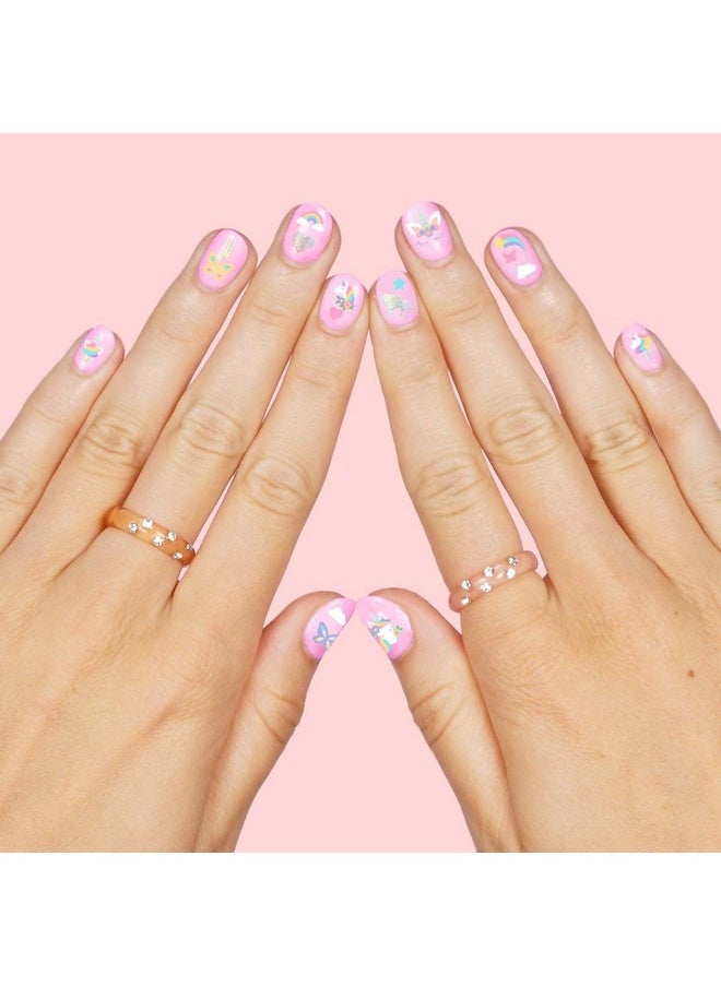 xo, Fetti Kids Unicorn Nail Stickers - 524 Decals | Birthday Girl Party Favors, DIY Home Activity, Gift, Cute Nail Transfer, Rainbow, Butterfly, Easter Basket