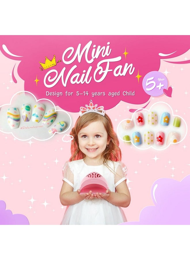 MelodySusie Portable Kids Nail Dryer, Mini Nail Fan Quick Nail Dryer for Regular Polish Manicure Tool, Safe for Hands, Skin, Children's Gift, Great Gift for Girls