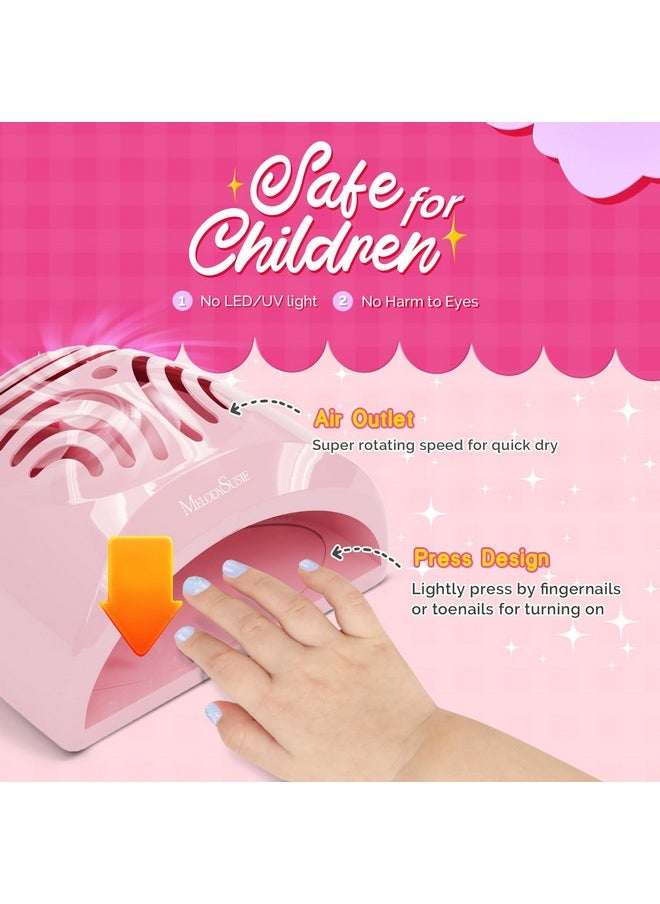 MelodySusie Portable Kids Nail Dryer, Mini Nail Fan Quick Nail Dryer for Regular Polish Manicure Tool, Safe for Hands, Skin, Children's Gift, Great Gift for Girls