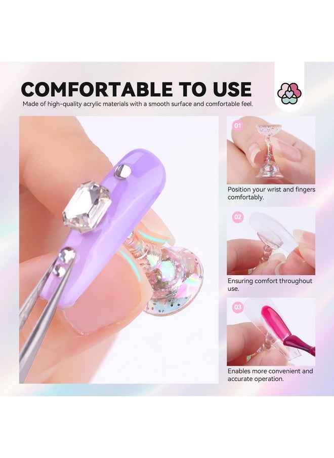 Saviland Nail Stand for Press ons: 15pcs Strong Magnetic Aurora Nail Holder For Painting Nails With Nail Stand 40 Pcs Reusable Sticky Putty For Nails Practice Acrylic Nail Tools Home Beginner Supplies