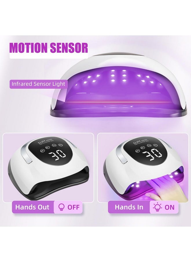 220W UV LED Nail Lamp，UV Light for Nails Gel Polish with 57 Lamp Beads 4 Timer Setting & LCD Touch Display Screen, Auto Sensor, Professional Nail Light UV Nail Lamp for Gel Nails