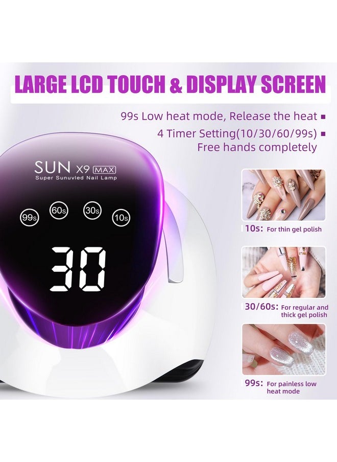 220W UV LED Nail Lamp，UV Light for Nails Gel Polish with 57 Lamp Beads 4 Timer Setting & LCD Touch Display Screen, Auto Sensor, Professional Nail Light UV Nail Lamp for Gel Nails